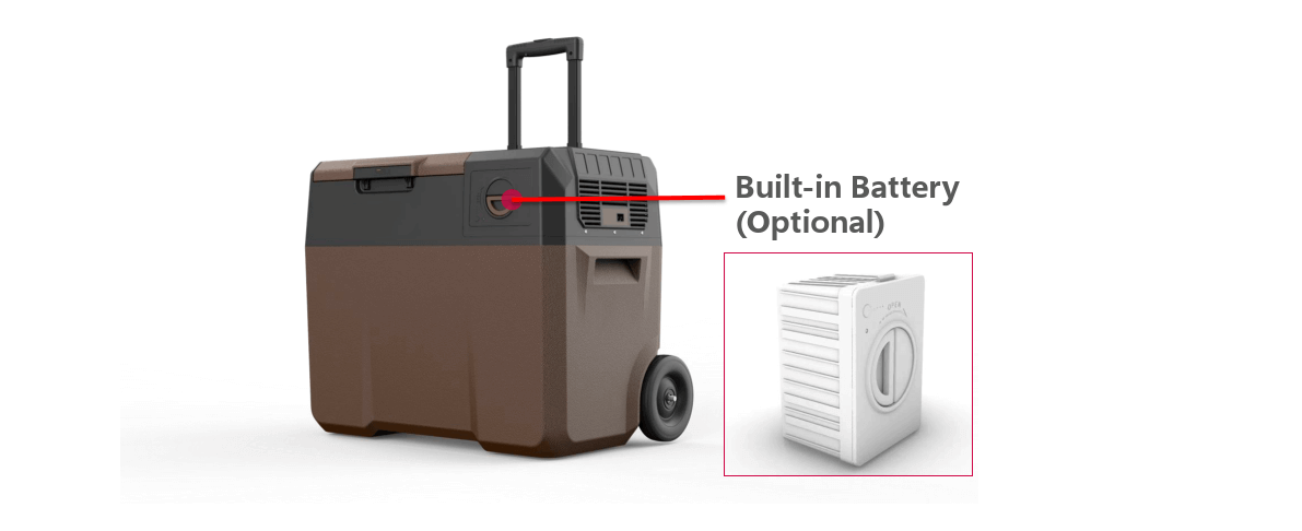 Optional Built-in Battery | Smeta portable fridge for car