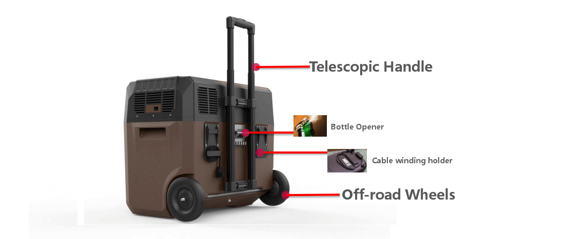 Telescopic handle and wheels | Smeta portable refrigerator