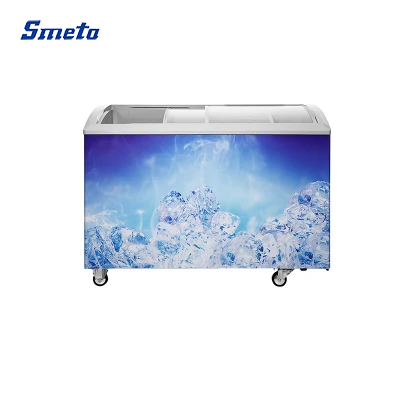 262L Glass Top Commercial Chest Freezer