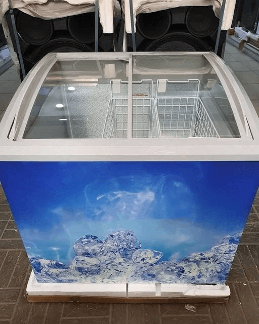 Smeta 262L Sliding Curved Glass Deep Display Freezer for Ice Cream