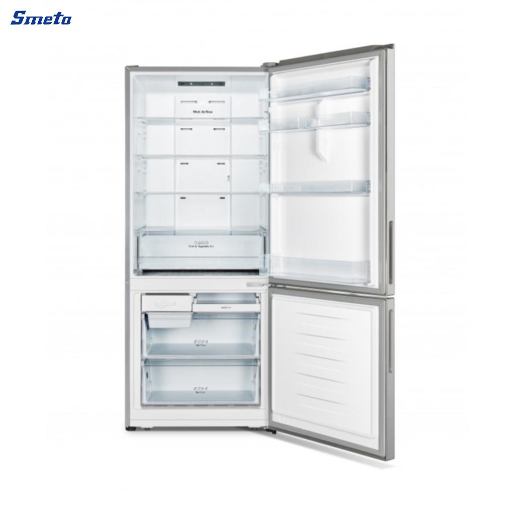 14.8 Cu. Ft. SS/White Double Door Bottom Freezer Refrigerator