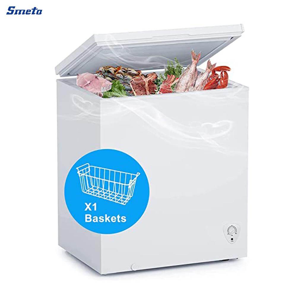 SMETA Chest Freezer 10 Cubic Feet Freezers Garage Meat Deep Freezer with  Adjustable Thermostat, Solid Top Freezers Wire Basket, 10.5 cu. ft Large