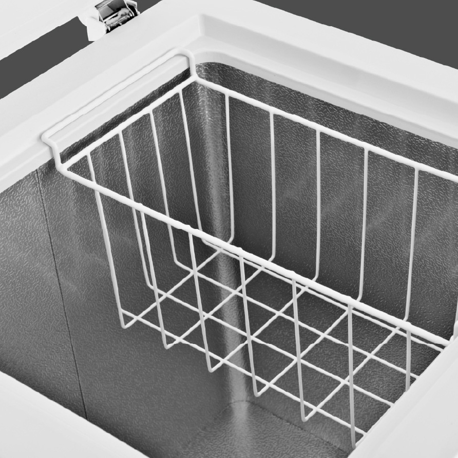 Smeta Freezer - Aluminium Inside cabinet walls and White wire basket