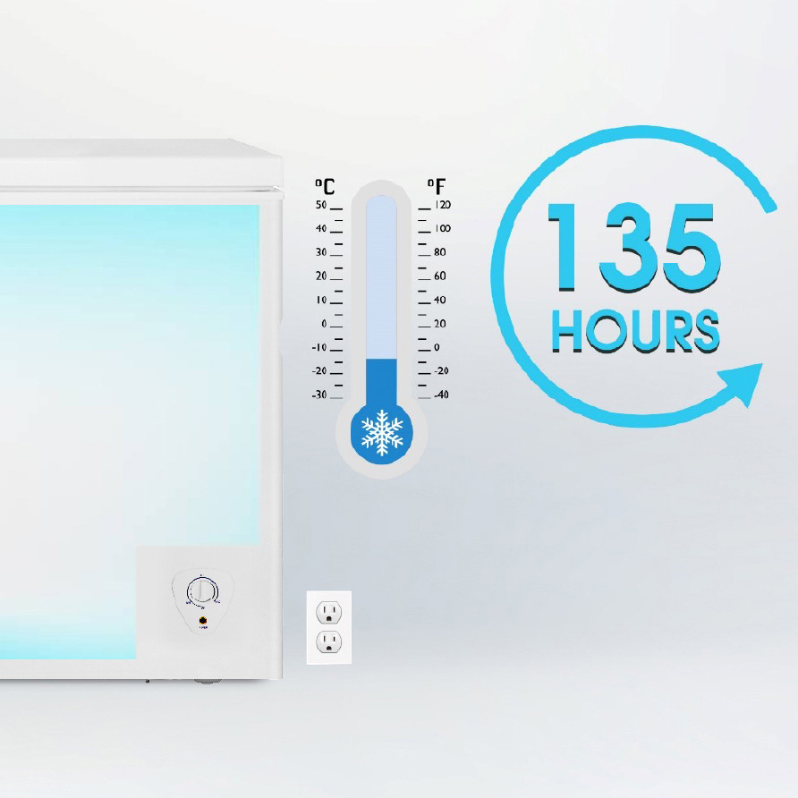 135 Hour Temp Hold | Smeta white chest freezer