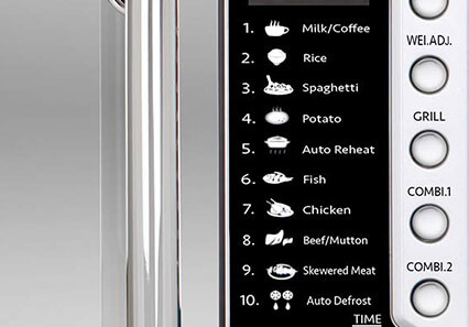 10 Adjustable Microwave Power Levels | Smeta black stainless steel microwave