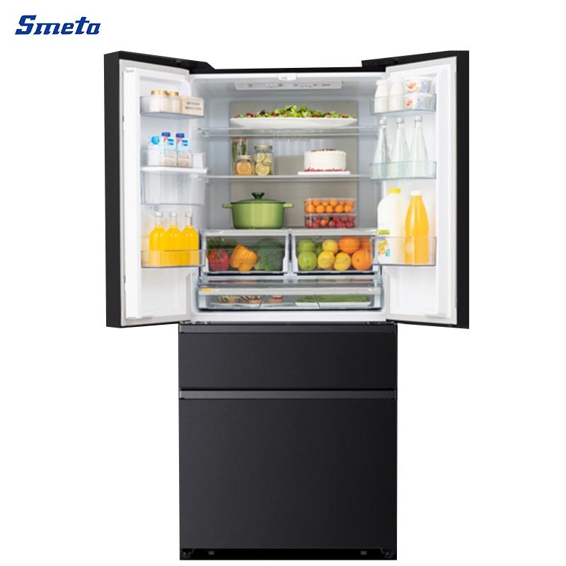 486L Silver/Black French Door Refrigerator with Double Fridge