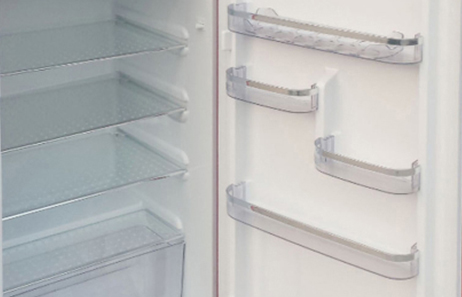 Smeta retro fridge silver trim strip on glass shelf and door balcony