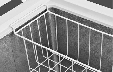Smeta Freezer - Aluminium Inside cabinet walls and White wire basket