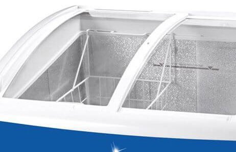 White coated wire basket | Smeta 218L Curved Glass Door Ice Cream Showcase