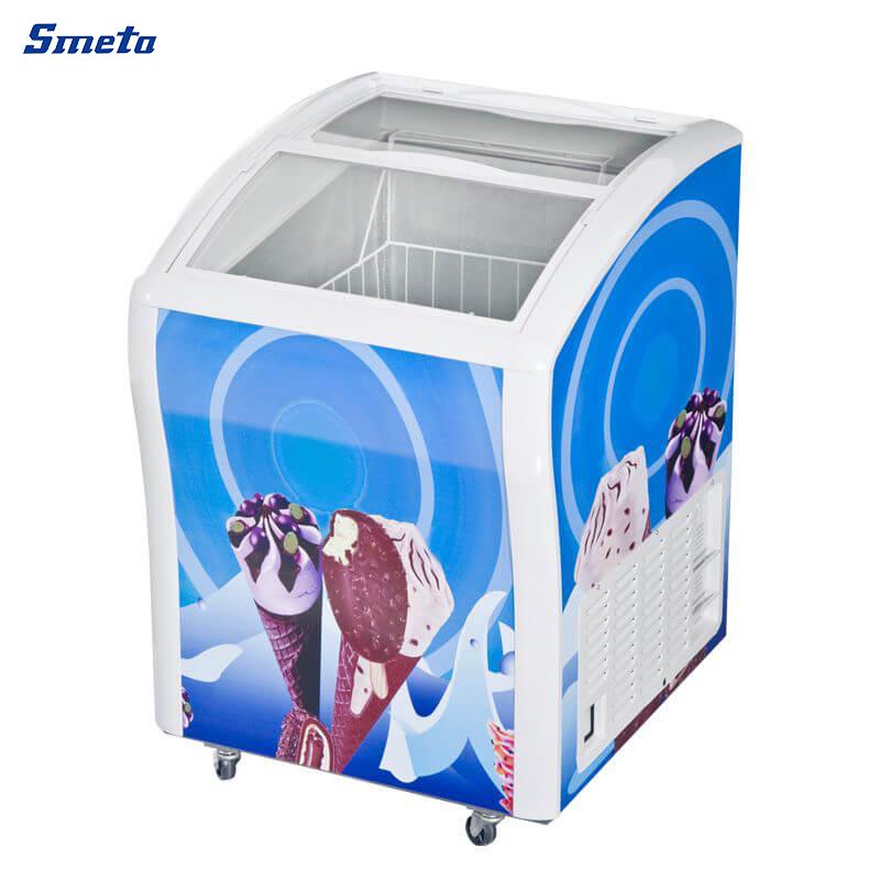 218~286L Showcase Commercial Ice Cream Curved Top Display Freezer