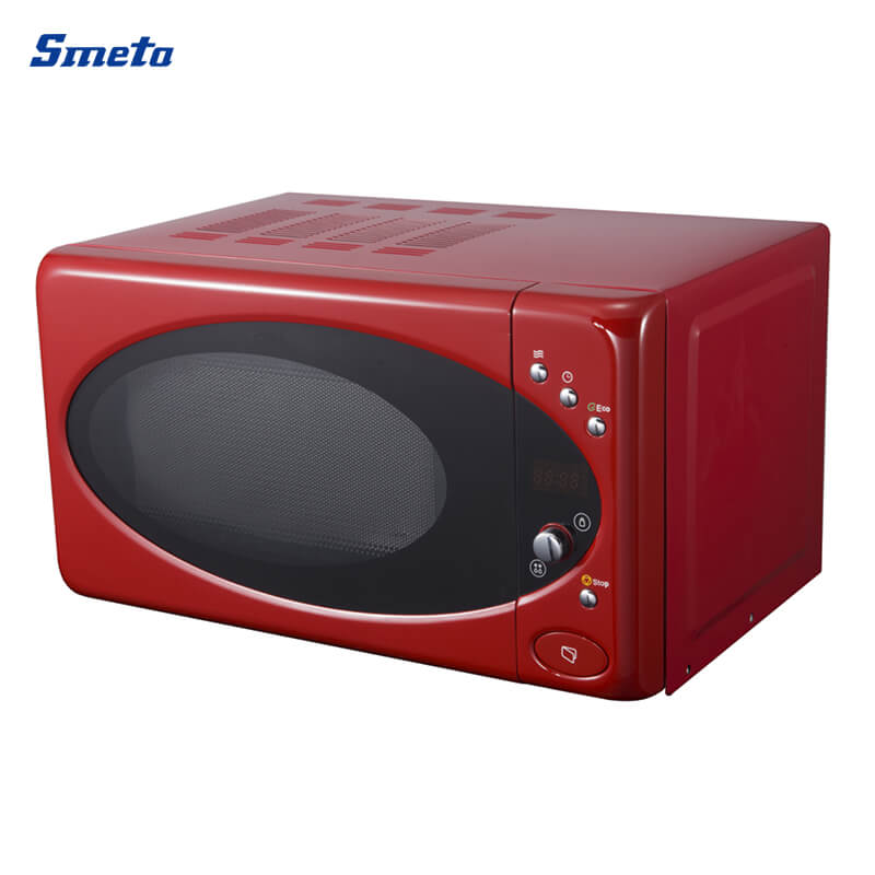 20L Red Countertop Retro Microwave Oven