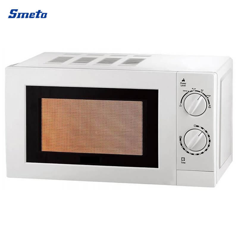 20L Small Smart White/Silver Countertop Microwave With Grill