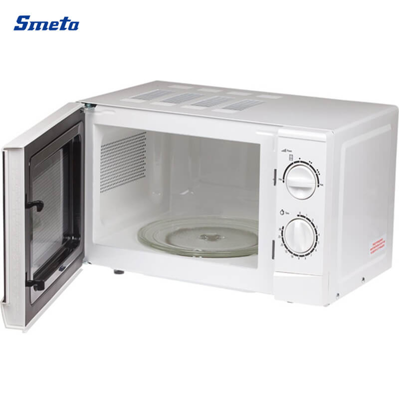 20L Small Smart White/Silver Countertop Microwave With Grill