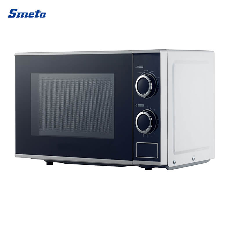 20L Small Smart White/Silver Countertop Microwave With Grill