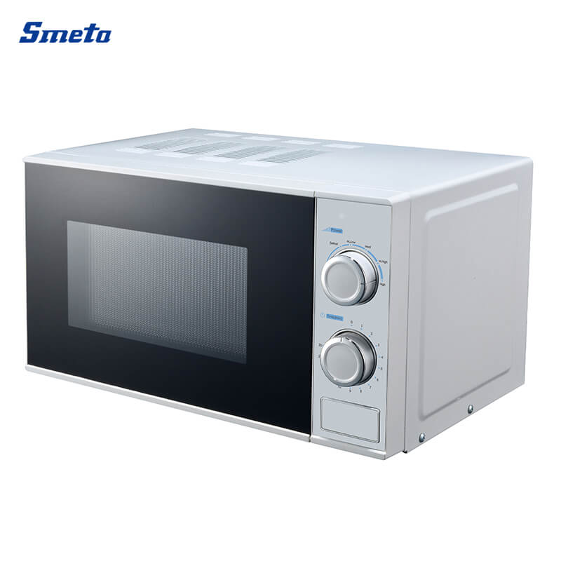 20L Small Smart White/Silver Countertop Microwave With Grill