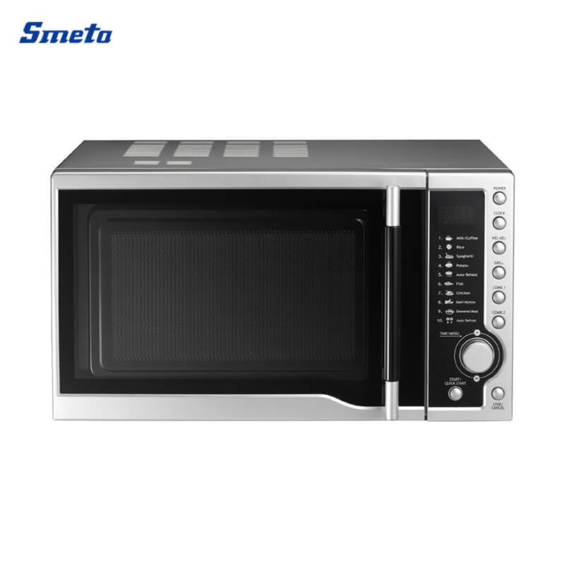 25L Digtal Small Countertop Microwave White/Black Stainless Steel