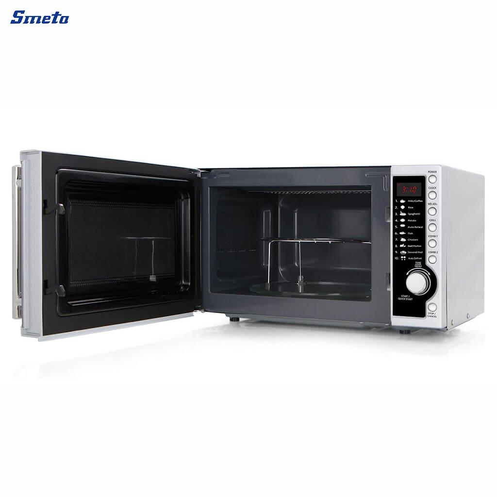 25L Digtal Small Countertop Microwave White/Black Stainless Steel