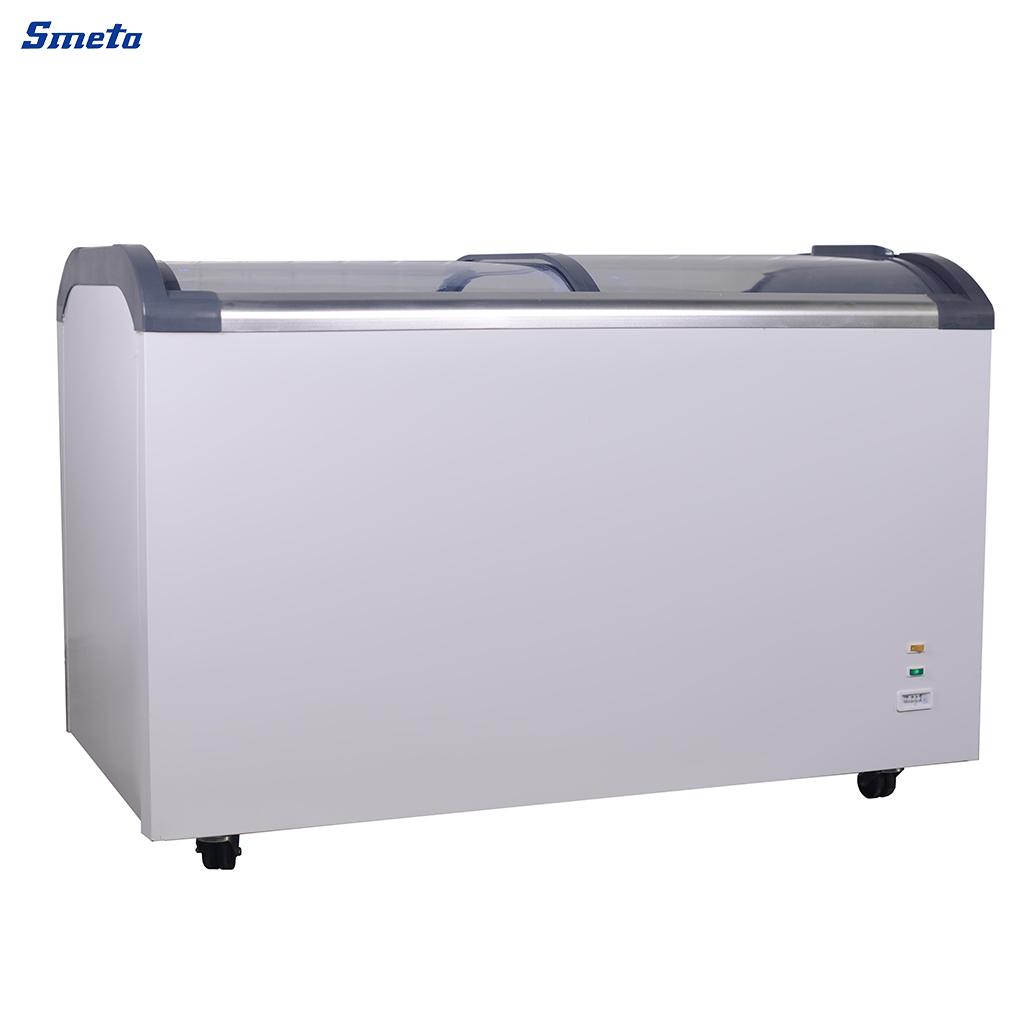 230~530L Double Curved Glass Top Ice Cream Chest Freezer