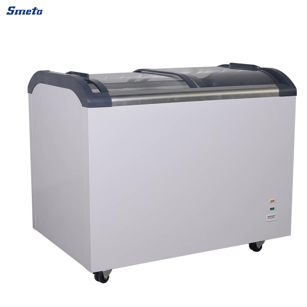 230~530L Double Curved Glass Top Ice Cream Chest Freezer