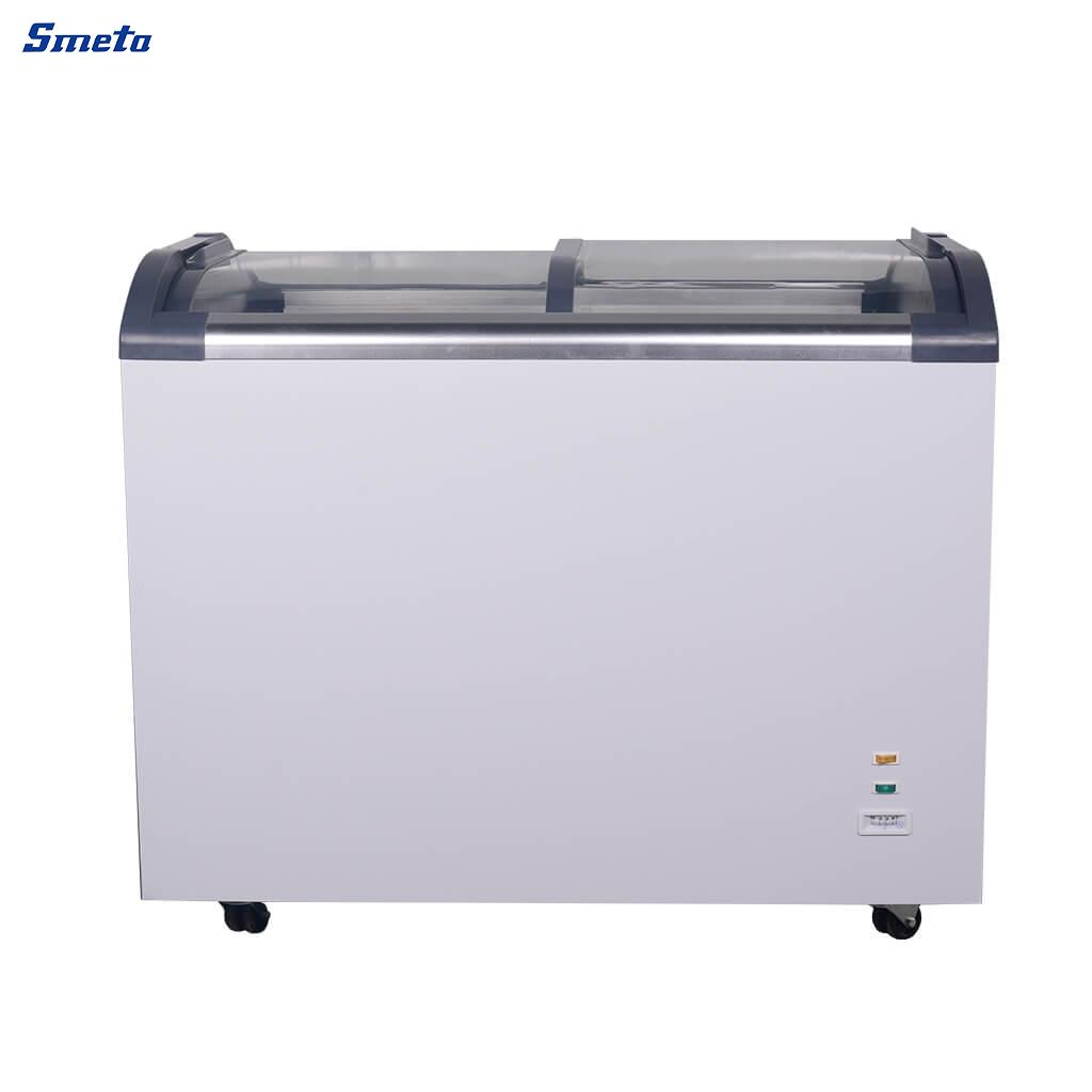 230~530L Double Curved Glass Top Ice Cream Chest Freezer