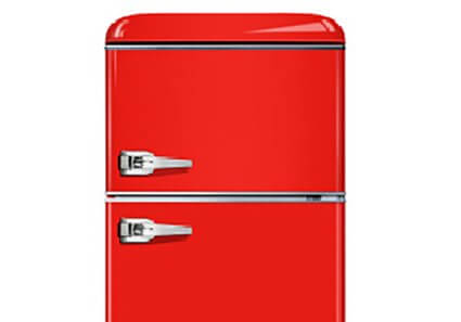 Smeta Retro Refrigerator TSR-212WU-red