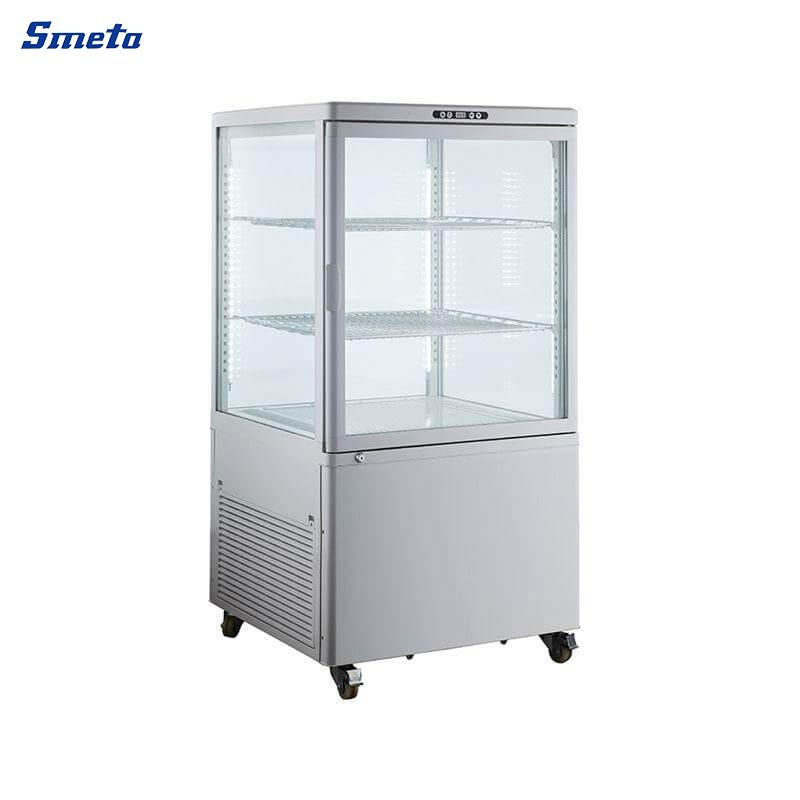 208L Commercial Cake Display Fridge 4-Sided Glass