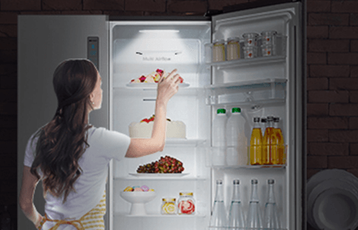 high efficiency LED light | Smeta side by side fridge