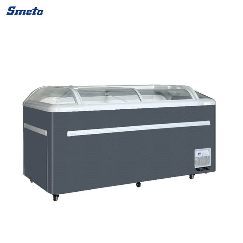 500~700L Glass Door Commercial Display Freezer Sliding Top