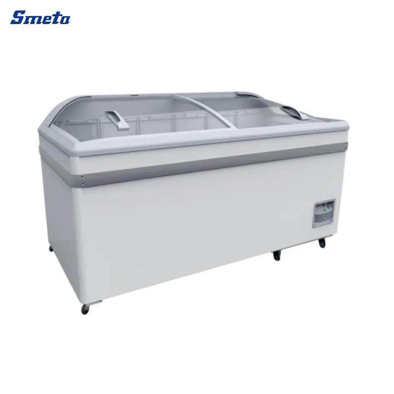 500L Glass Door Commercial Display Freezer Sliding Top