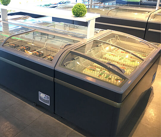 Realistic view of Smeta commercial refrigerators sliding top