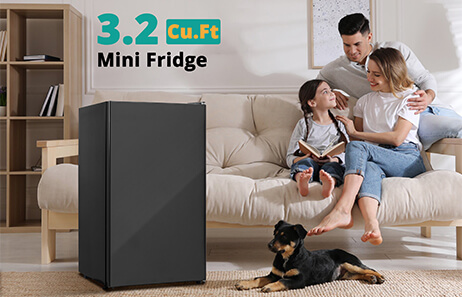 Perfect for Small Spaces | Smeta black mini fridge TSF-90BWU