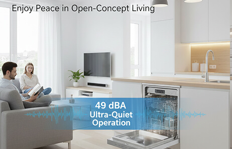 Quiet-Operation | Smeta stand alone dish washer TDF12-60BM-5208C