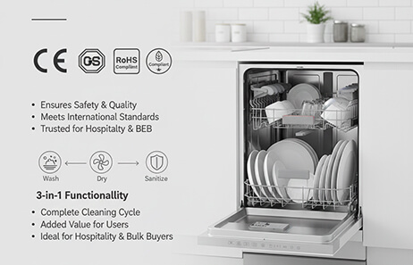 Reliable and Safe with Certifications | Smeta narrow integrated dishwasher
