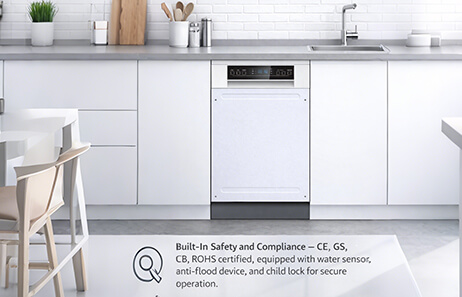 Built-In Safety and Compliance | Smeta dishwasher TDS9-45BLG-01M