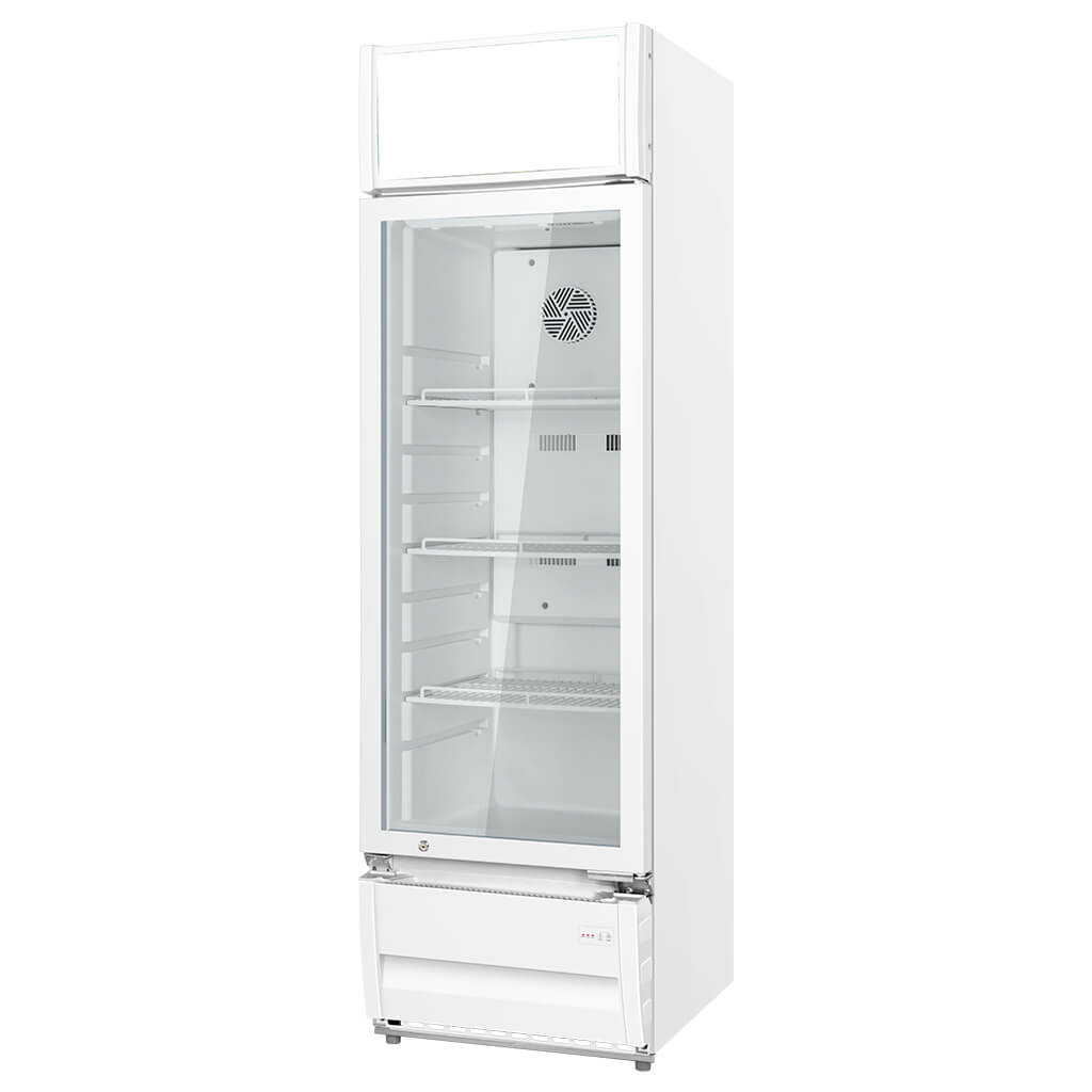 235/340L Single Door Commercial Refrigerator with Glass Display for Beverage & Retail Use