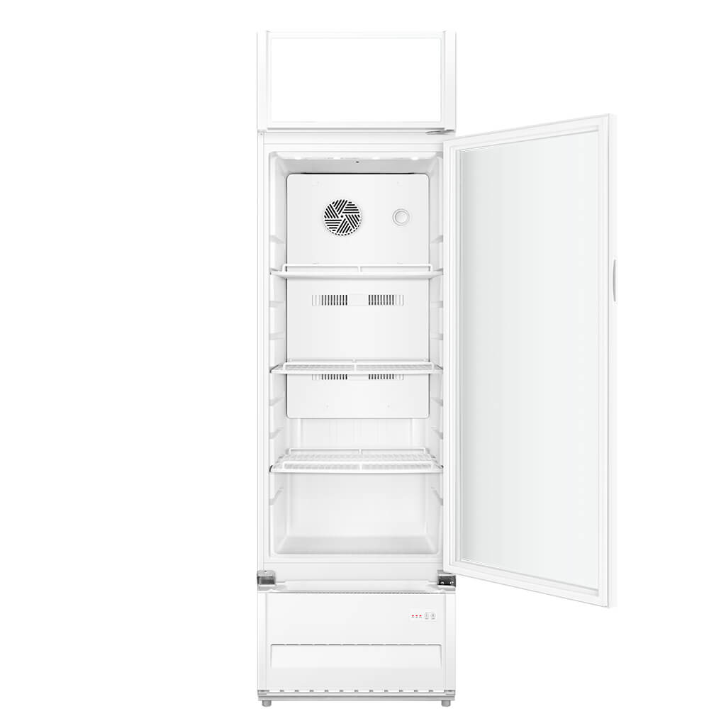 235/340L Single Door Commercial Refrigerator with Glass Display for Beverage & Retail Use