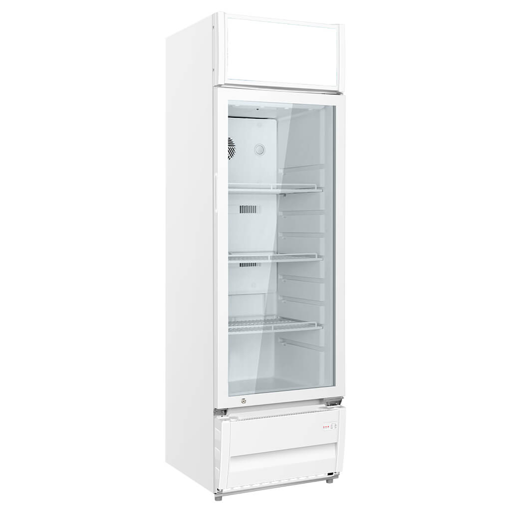 235/340L Single Door Commercial Refrigerator with Glass Display for Beverage & Retail Use