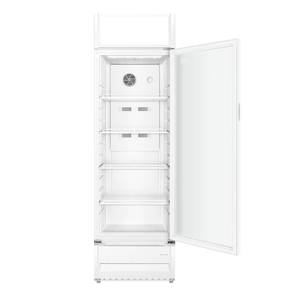 235/340L Single Door Commercial Refrigerator with Glass Display for Beverage & Retail Use