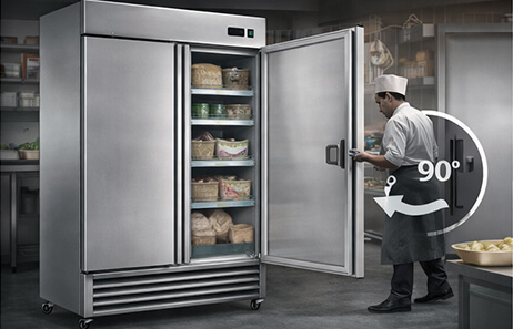 Convenient and Safe Access with Self-Closing Doors | Smeta commercial kitchen fridge