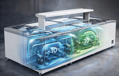 Efficient Cooling with Dual Refrigeration | Smeta commercial display freezer