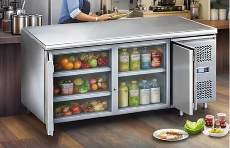 Space-Saving Design with Versatile Storage Options | Smeta stainless steel under counter fridge