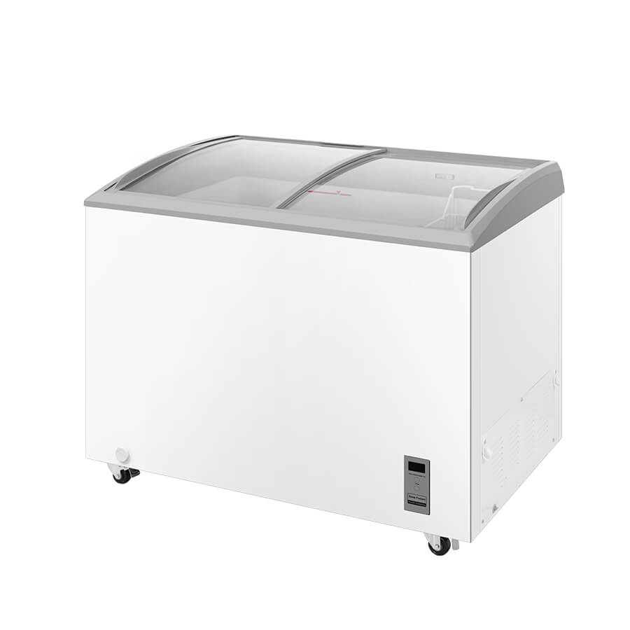 11.9 Cu.Ft. Commercial Ice Cream Chest Freezer – Glass Top Freezer for Ice Cream Storage