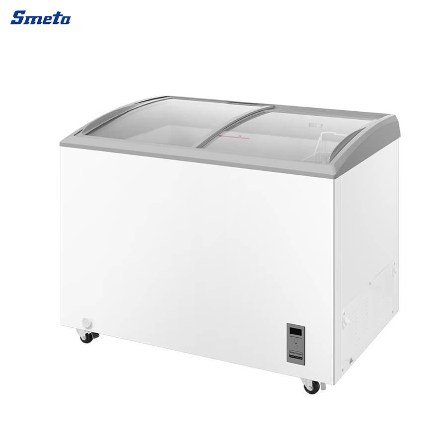 336L Commercial Ice Cream Chest Freezer – Glass Top Freezer for Deep Freezing