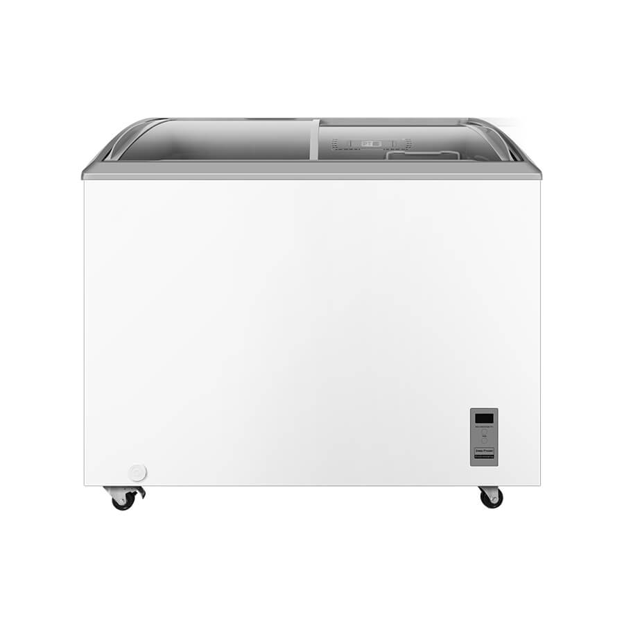 11.9 Cu.Ft. Commercial Ice Cream Chest Freezer – Glass Top Freezer for Ice Cream Storage