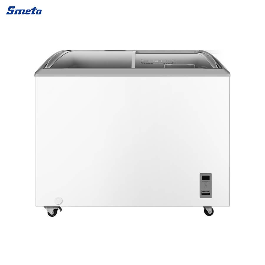336L Commercial Ice Cream Chest Freezer – Glass Top Freezer for Deep Freezing