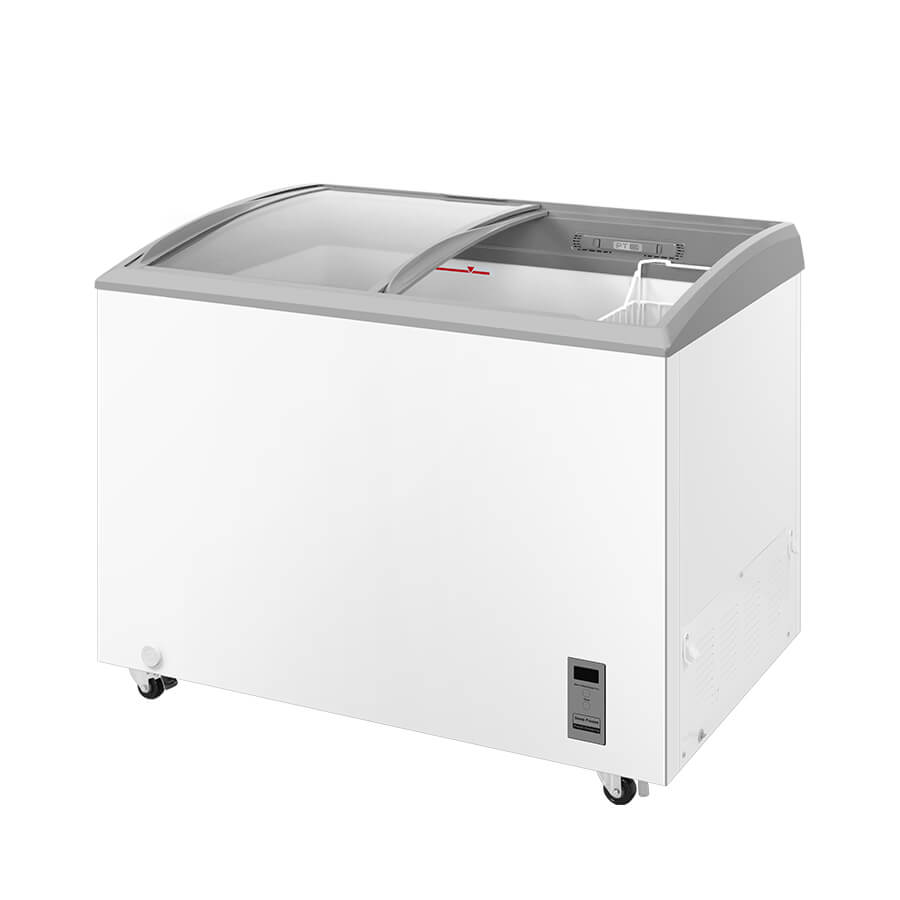 11.9 Cu.Ft. Commercial Ice Cream Chest Freezer - Glass Top Freezer for Ice Cream Storage