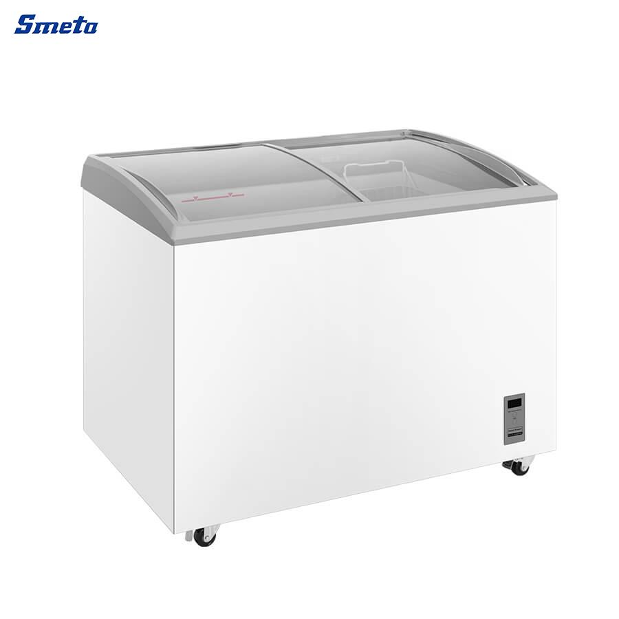 336L Commercial Ice Cream Chest Freezer – Glass Top Freezer for Deep Freezing