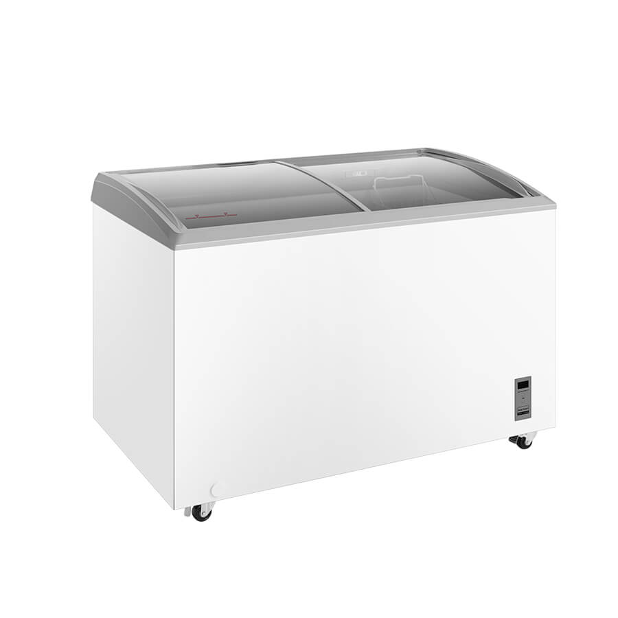 439/539L Curved Glass Top Display Freezer for Ice Cream & Gelato