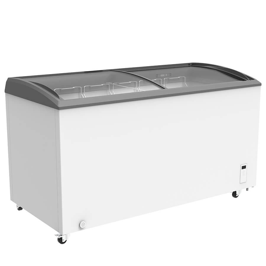 439/539L Curved Glass Top Display Freezer for Ice Cream & Gelato