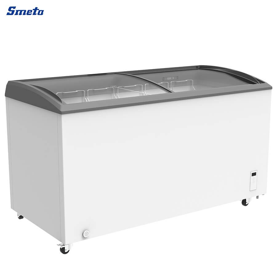 439/539L Curved Glass Top Display Freezer for Ice Cream & Gelato